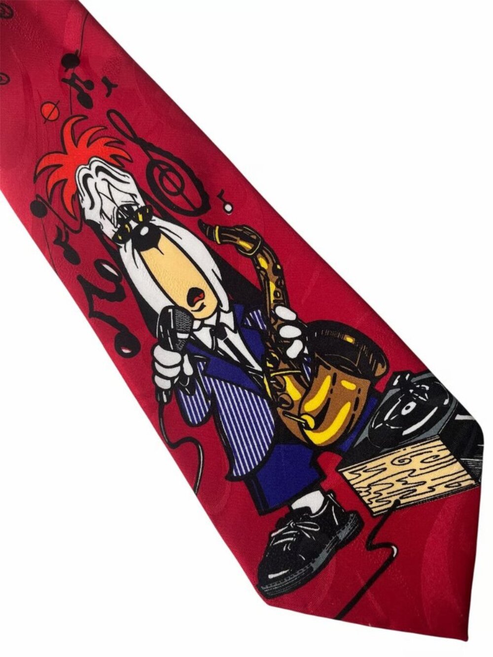 1994 Novelty Unisex Dog Jazz Musician Necktie, Saxophone for Music Lover, UK